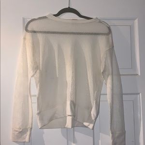 HOLLISTER CREAM FISHNET SWEATER